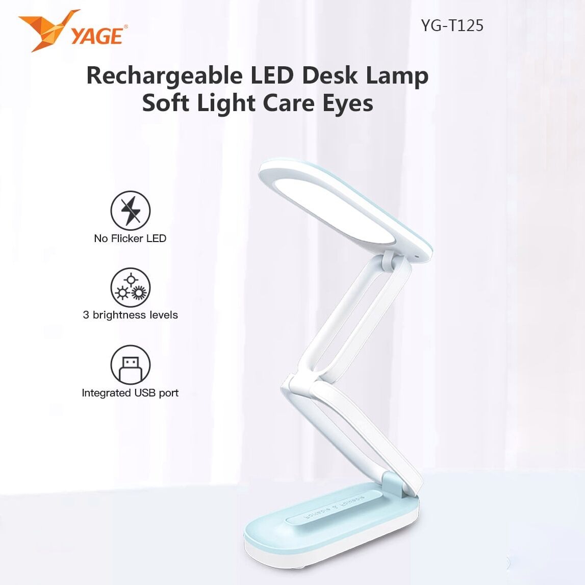 YAGE T125 Rechargeable Foldable Table Lamp - Image 2